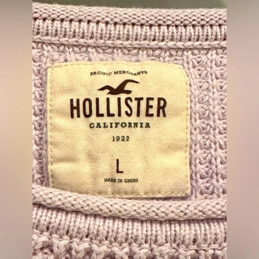 Hollister Knit Waffle Style Crew neck Light Pink Cardigan Sweater Large - Picture 3 of 7